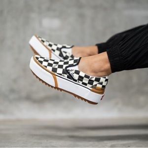 RARE Vans Stacked Checkerboard Slide Worn Once! Women’s size 7